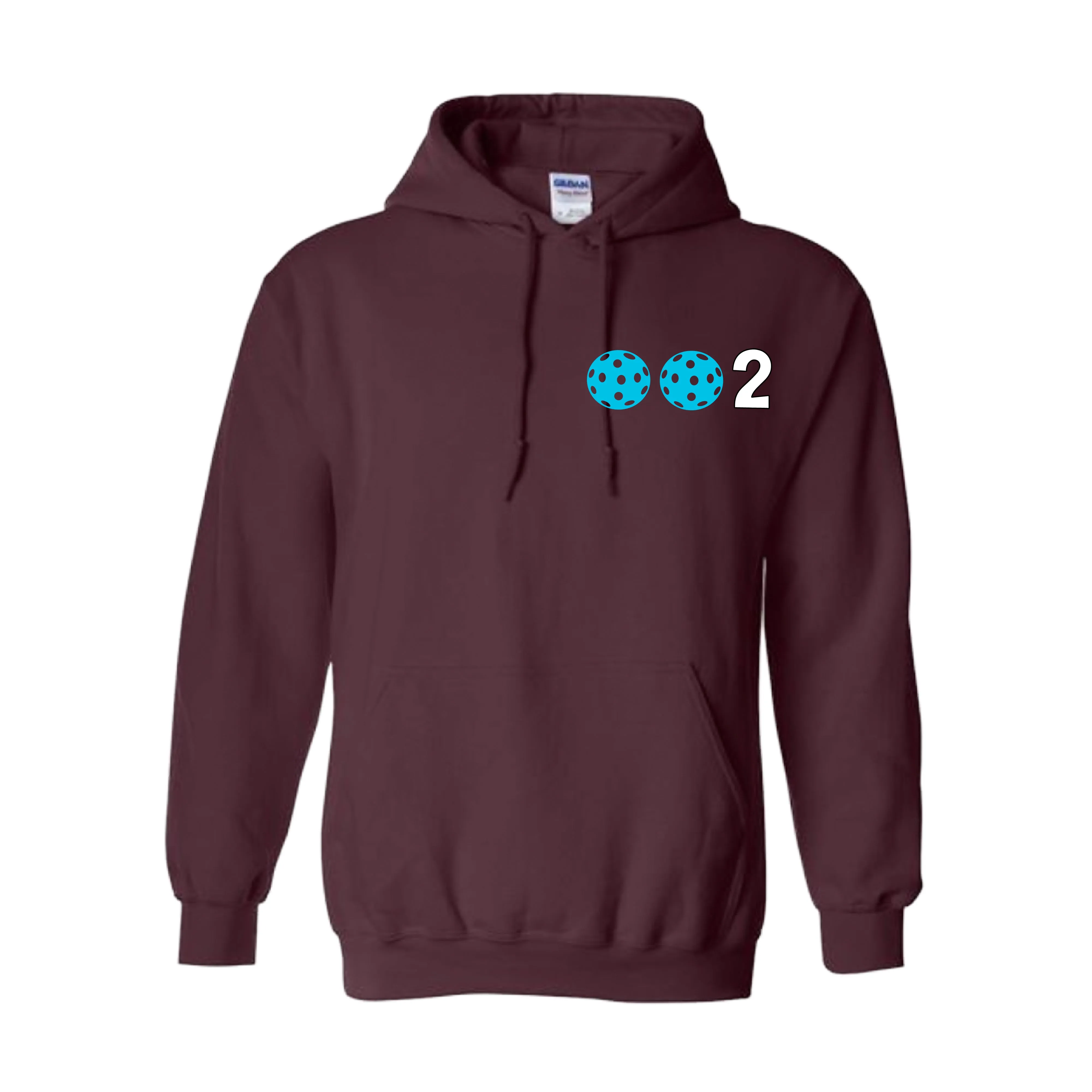 002 With Pickleballs Customizable (Colors Cyan Purple Rainbow) | Unisex Hoodie Pickleball Sweatshirt | 50% Cotton 50% Polyester