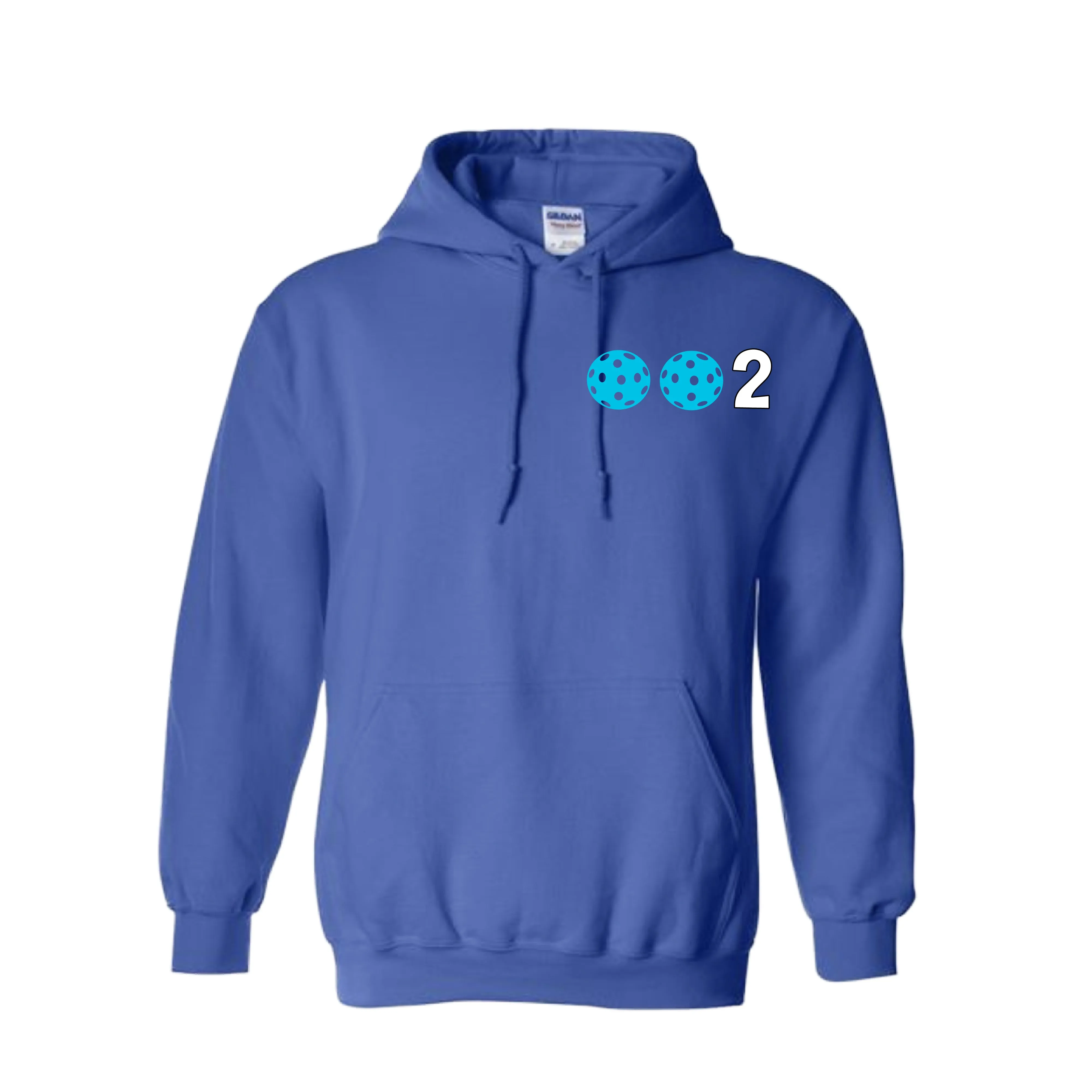 002 With Pickleballs Customizable (Colors Cyan Purple Rainbow) | Unisex Hoodie Pickleball Sweatshirt | 50% Cotton 50% Polyester