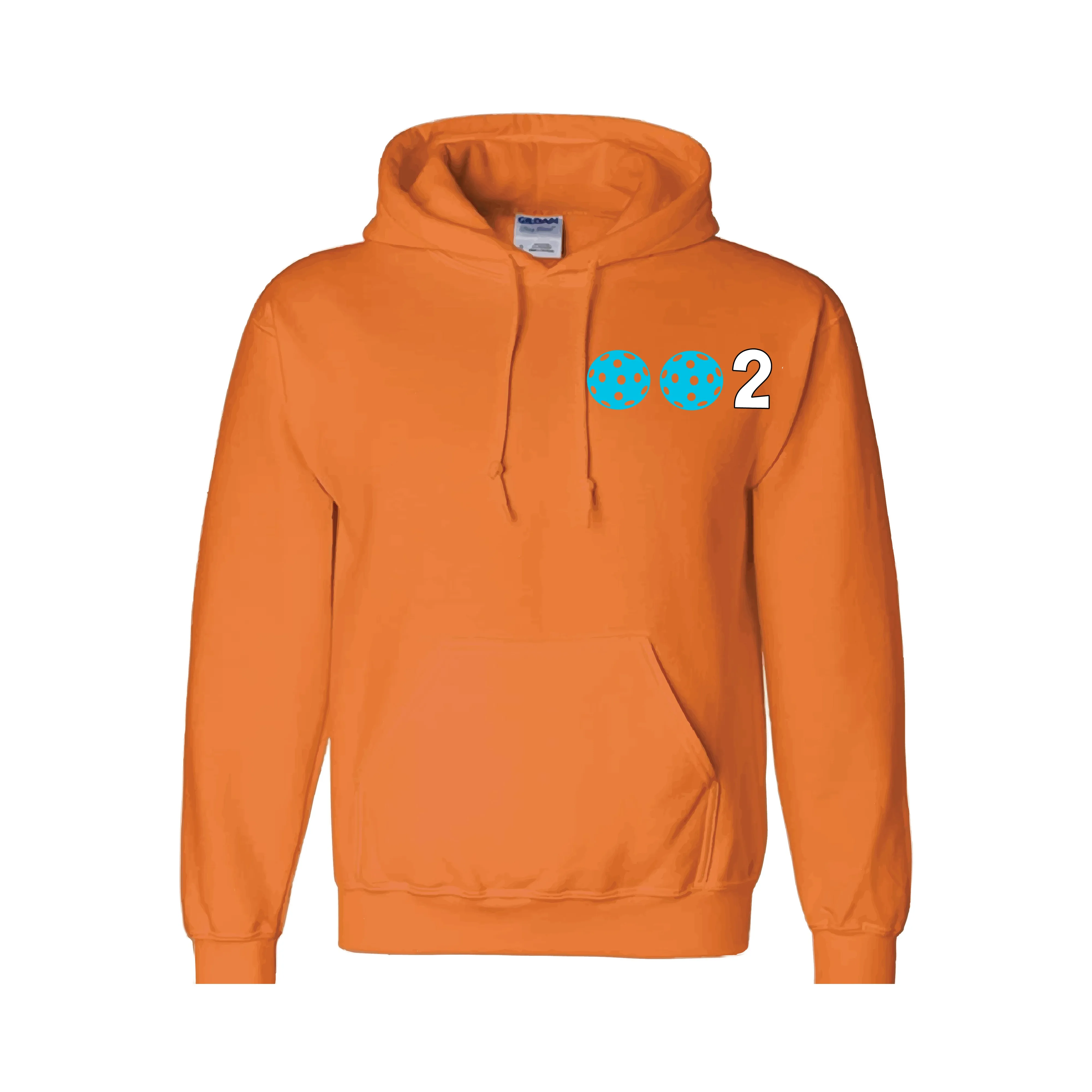 002 With Pickleballs Customizable (Colors Cyan Purple Rainbow) | Unisex Hoodie Pickleball Sweatshirt | 50% Cotton 50% Polyester