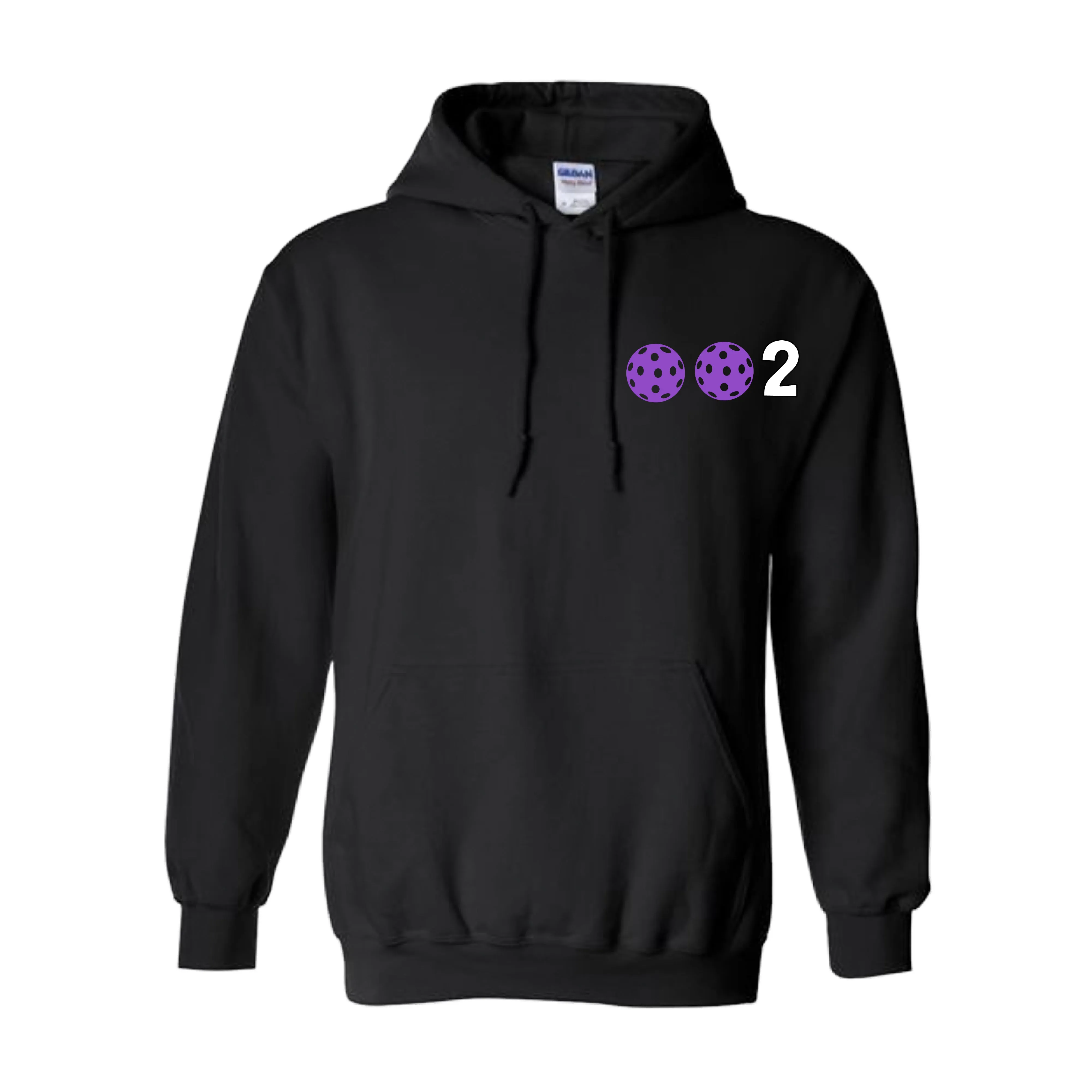 002 With Pickleballs Customizable (Colors Cyan Purple Rainbow) | Unisex Hoodie Pickleball Sweatshirt | 50% Cotton 50% Polyester