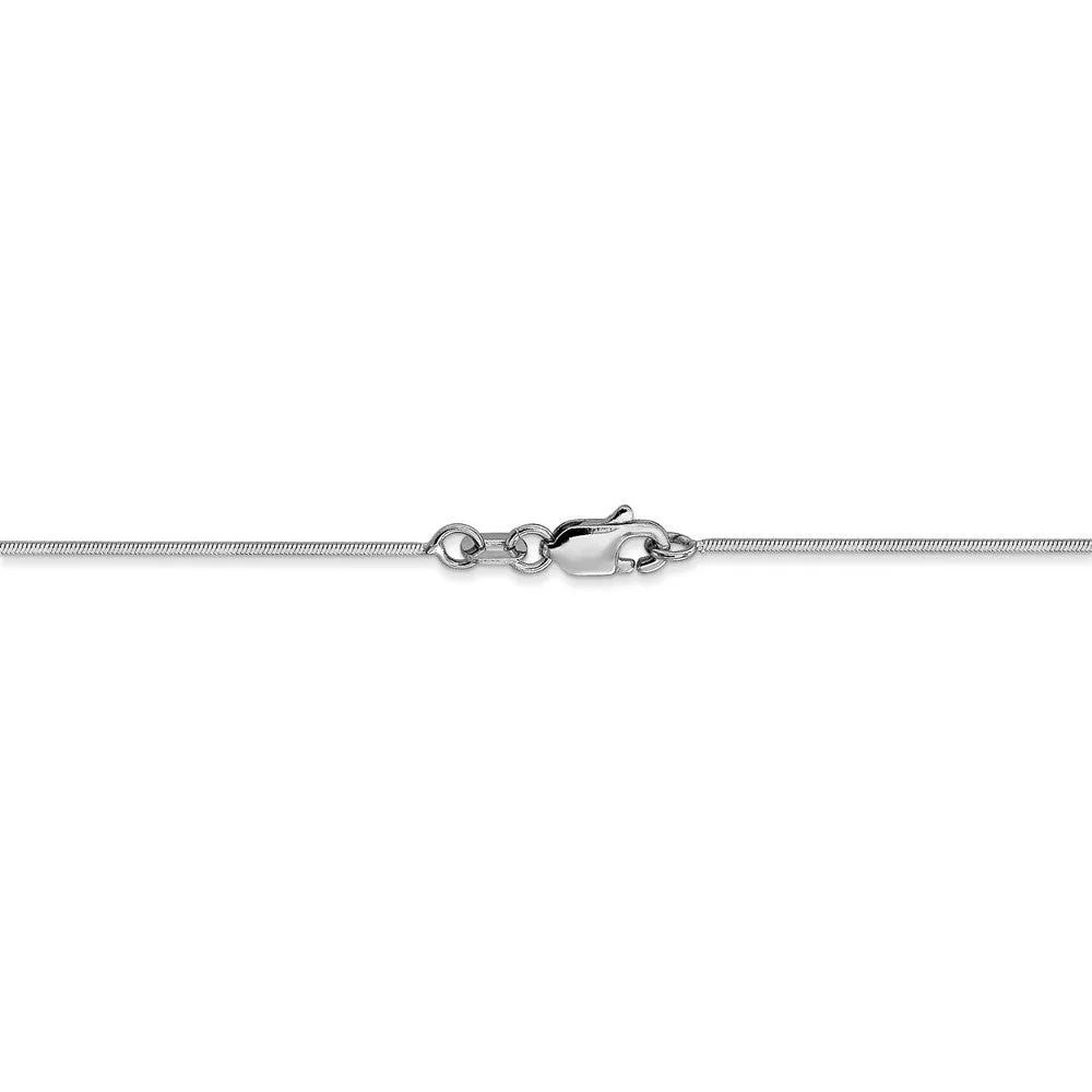 0.8mm, 14k White Gold, Octagonal Snake Chain Necklace