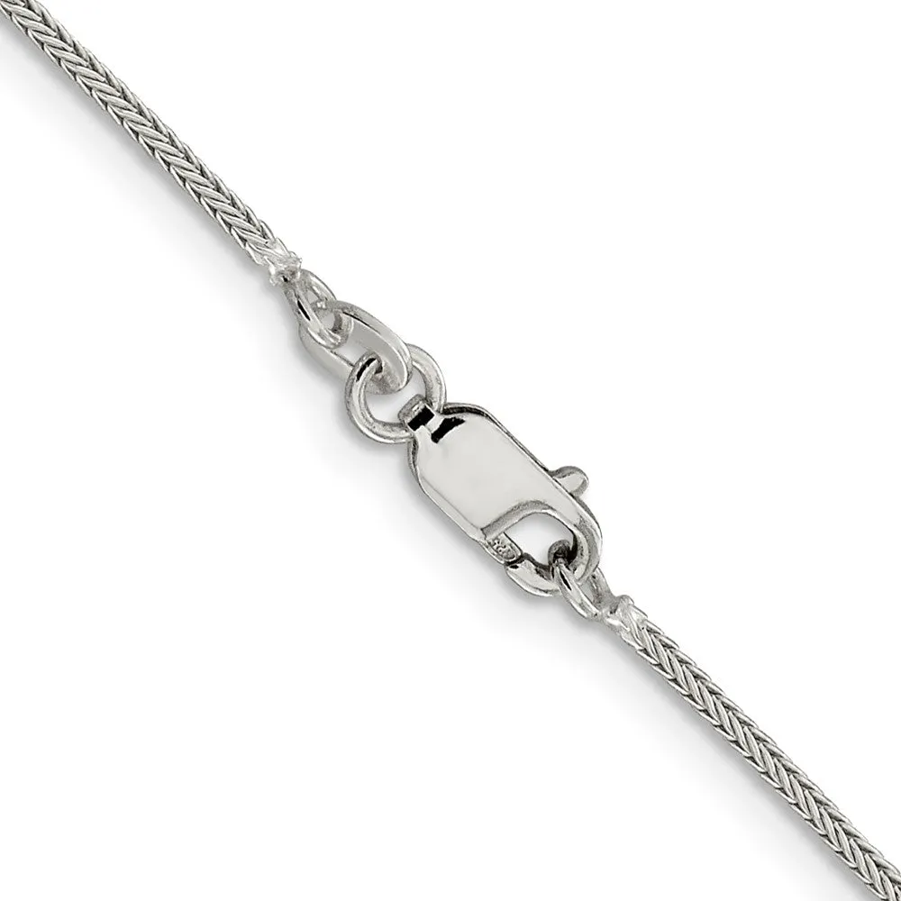 1.25mm Sterling Silver Diamond Cut Solid Round Franco Chain Necklace