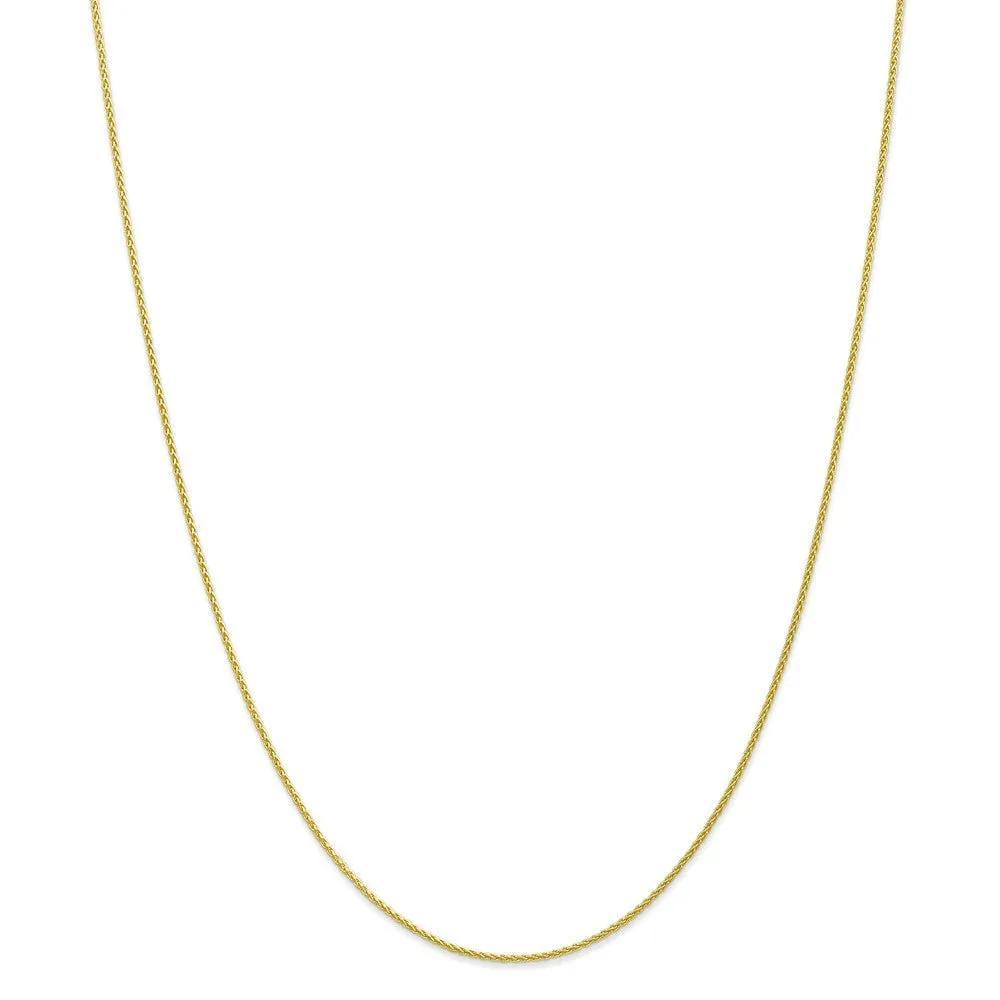 1.2mm 10k Yellow Gold Parisian Wheat Chain Anklet, 10 Inch