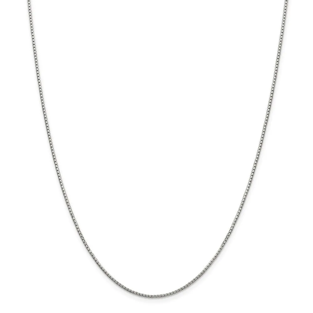 1.35mm Sterling Silver Solid D/C Octagonal Box Chain Necklace