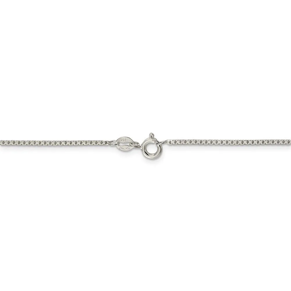 1.35mm Sterling Silver Solid D/C Octagonal Box Chain Necklace