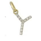 14k Gold and Diamond Initial Necklace