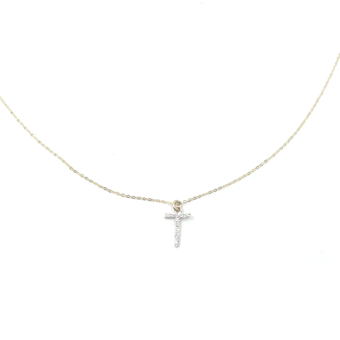 14k Gold and Diamond Initial Necklace