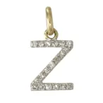 14k Gold and Diamond Initial Necklace