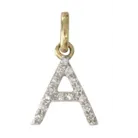 14k Gold and Diamond Initial Necklace