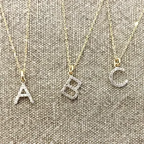 14k Gold and Diamond Initial Necklace