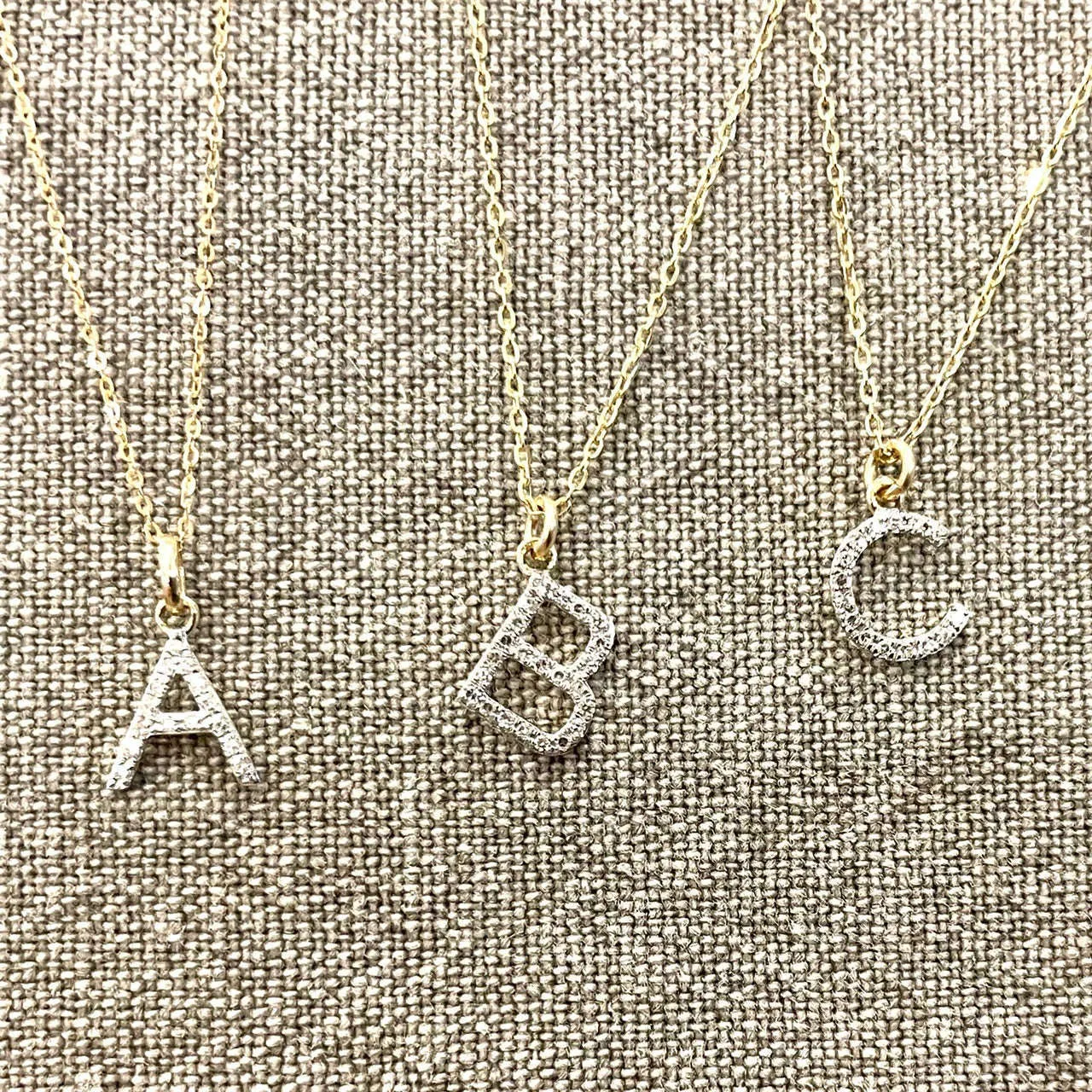 14k Gold and Diamond Initial Necklace