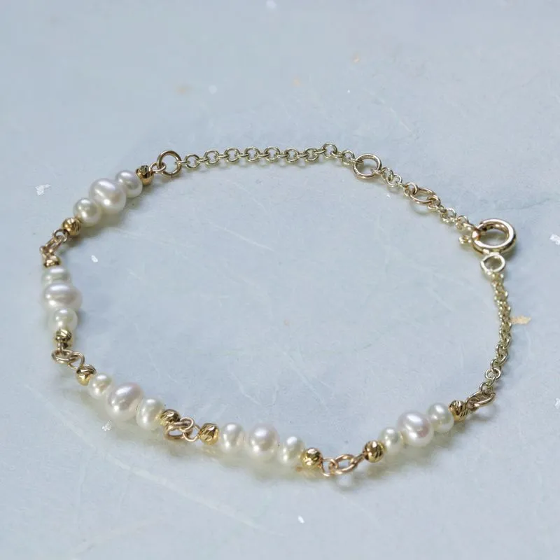 14K Gold Colorado Pearl Beaded Bracelet