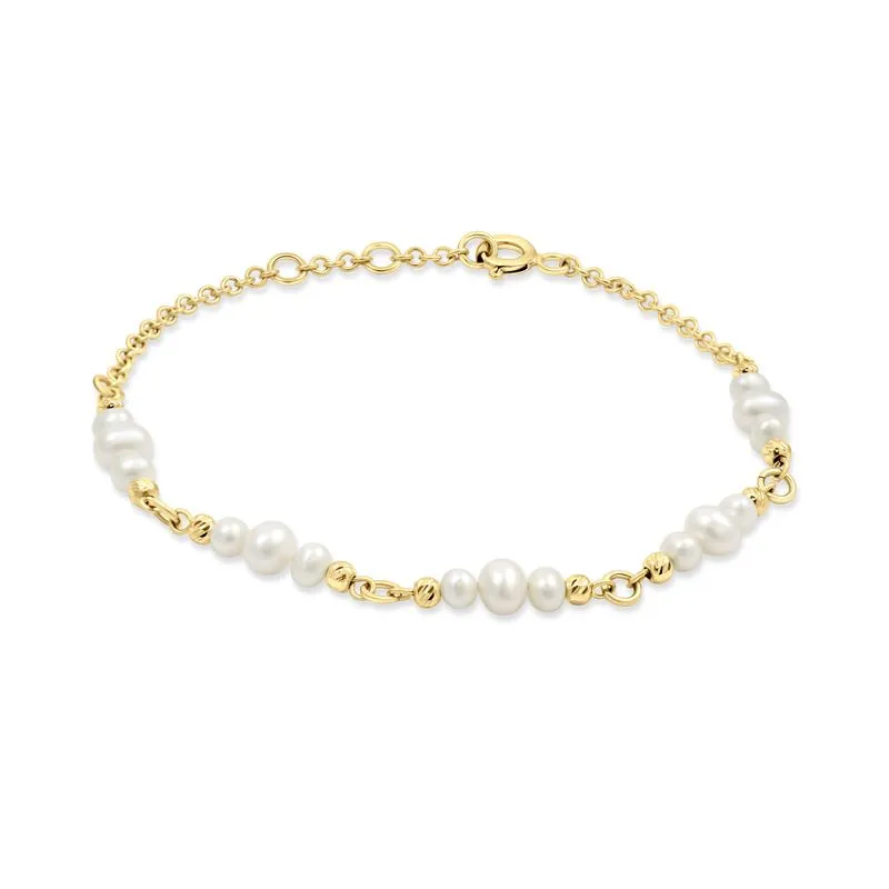 14K Gold Colorado Pearl Beaded Bracelet