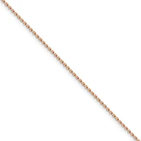 1.4mm, 14k Rose Gold, Diamond Cut Solid Cable Chain Necklace