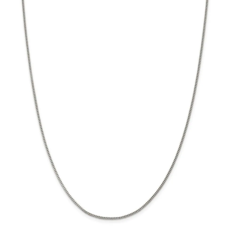 1.5mm Sterling Silver Solid Curb Chain Necklace