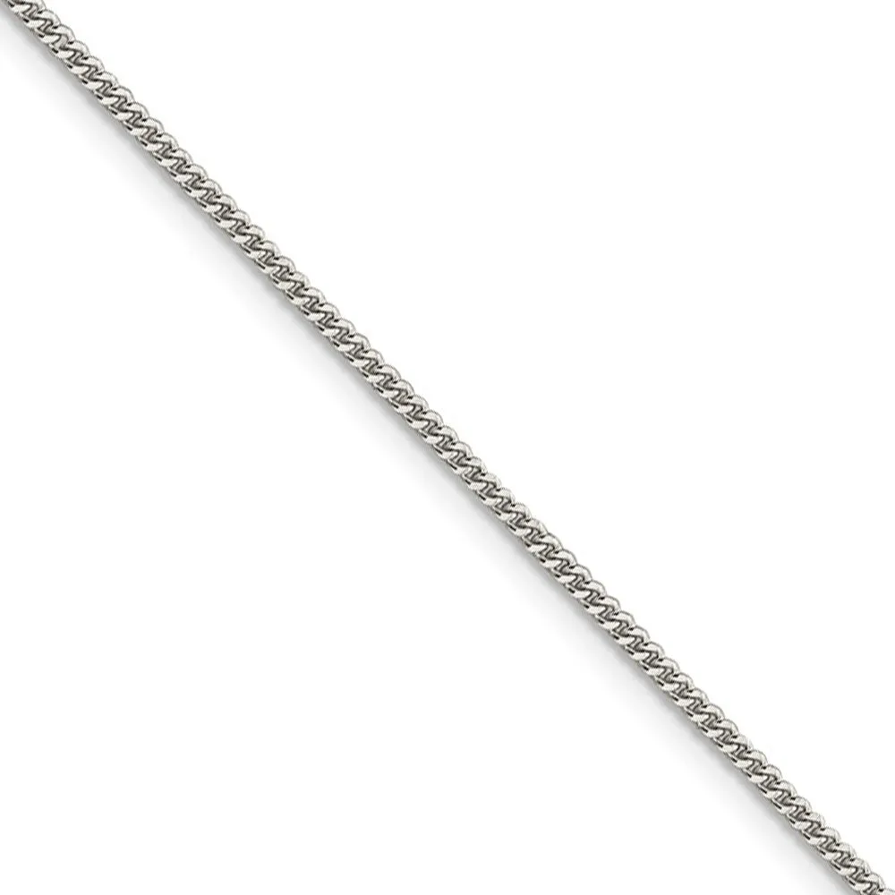 1.5mm Sterling Silver Solid Curb Chain Necklace