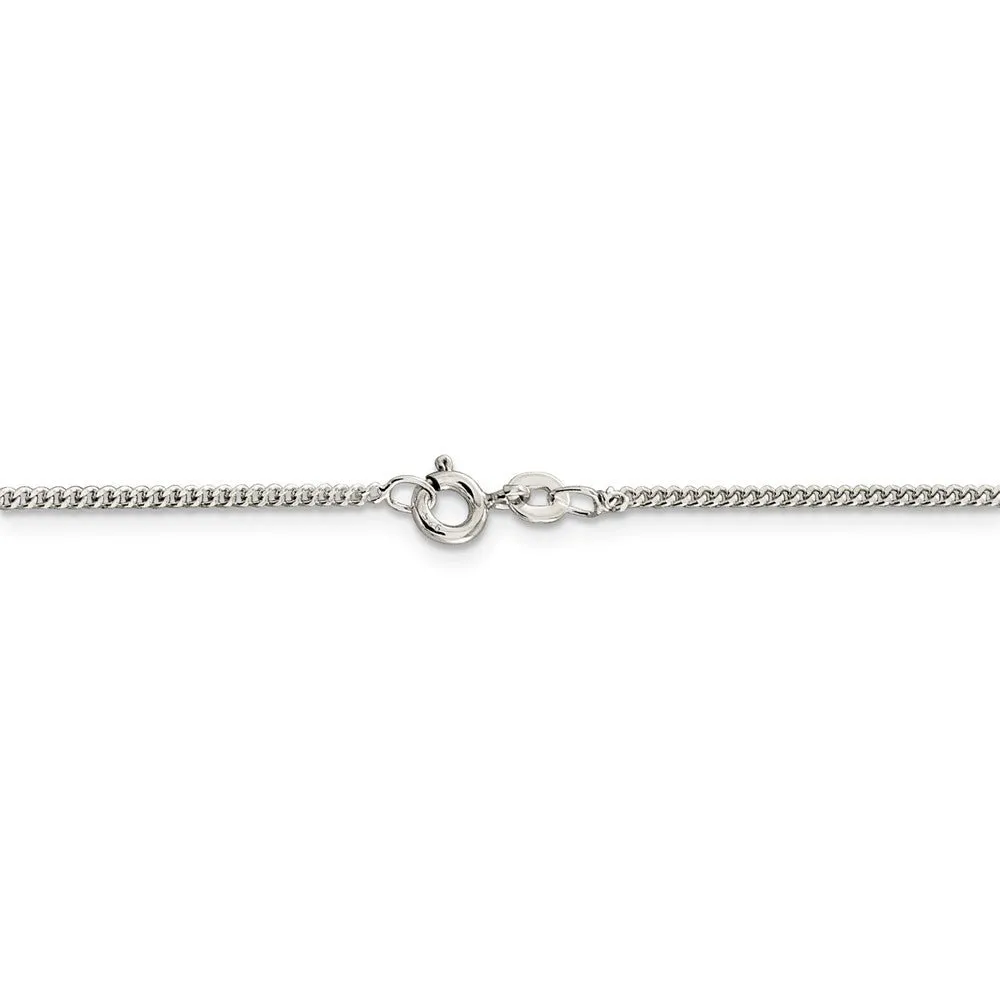 1.5mm Sterling Silver Solid Curb Chain Necklace