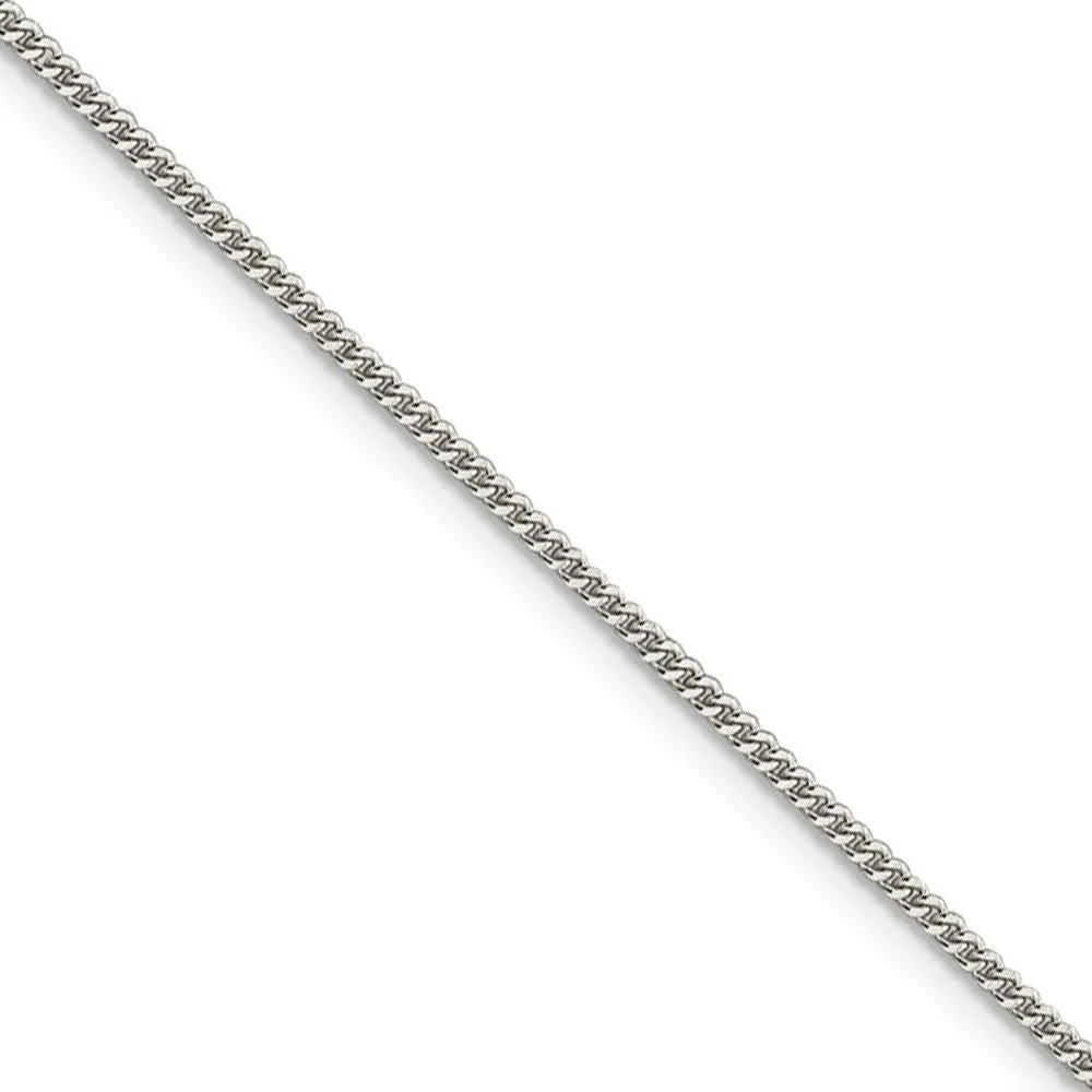 1.5mm Sterling Silver Solid Curb Chain Necklace