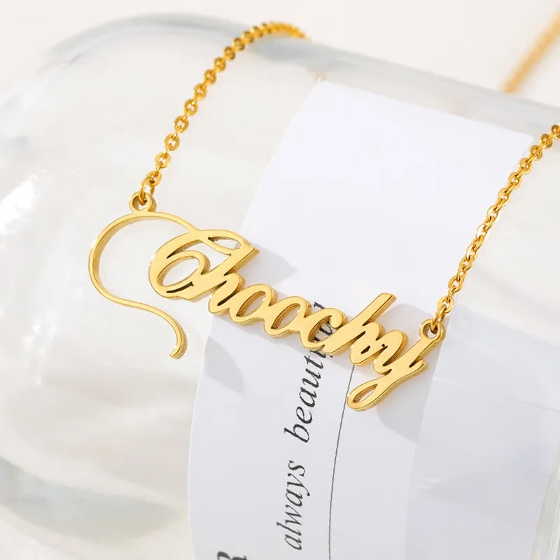 18k Gold Plated Custom Name Necklace With Crown-Gift For Mom On Mother's Day