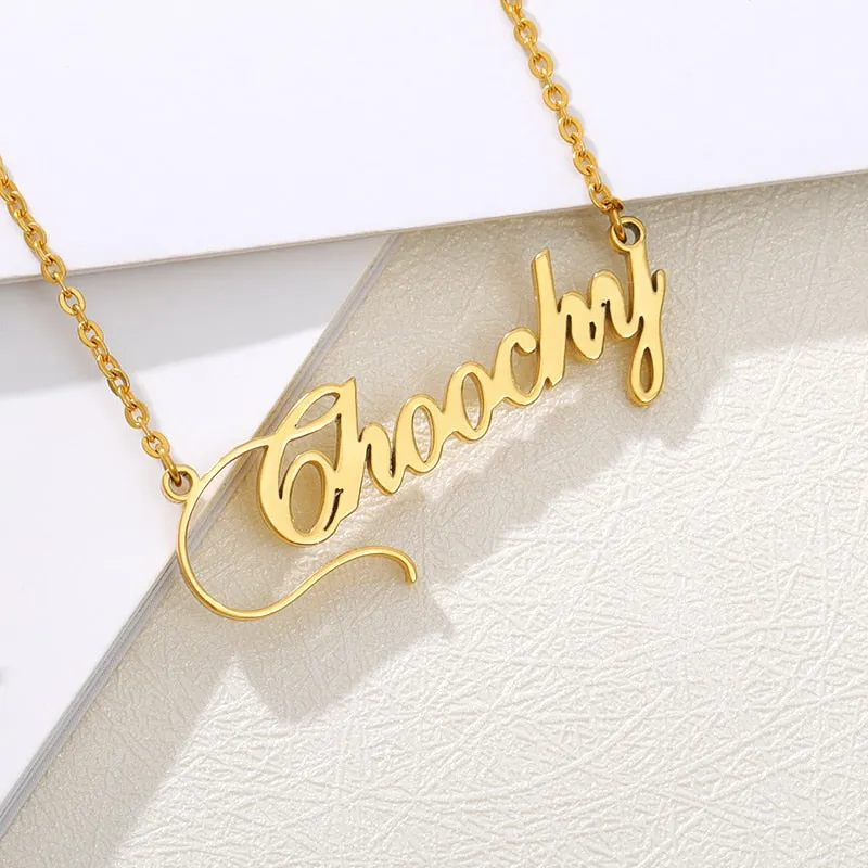 18k Gold Plated Custom Name Necklace With Crown-Gift For Mom On Mother's Day