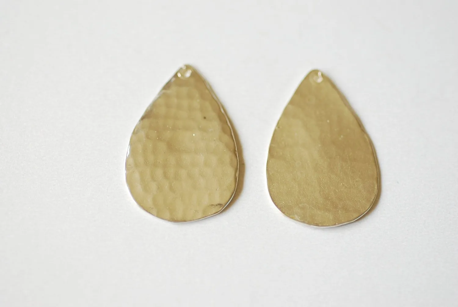 1pair Sterling Silver Teardrop Earrings- 925 Silver Earring Findings, Sterling Silver Hammered Teardrop Charm, Earring Findings, Tear Drop