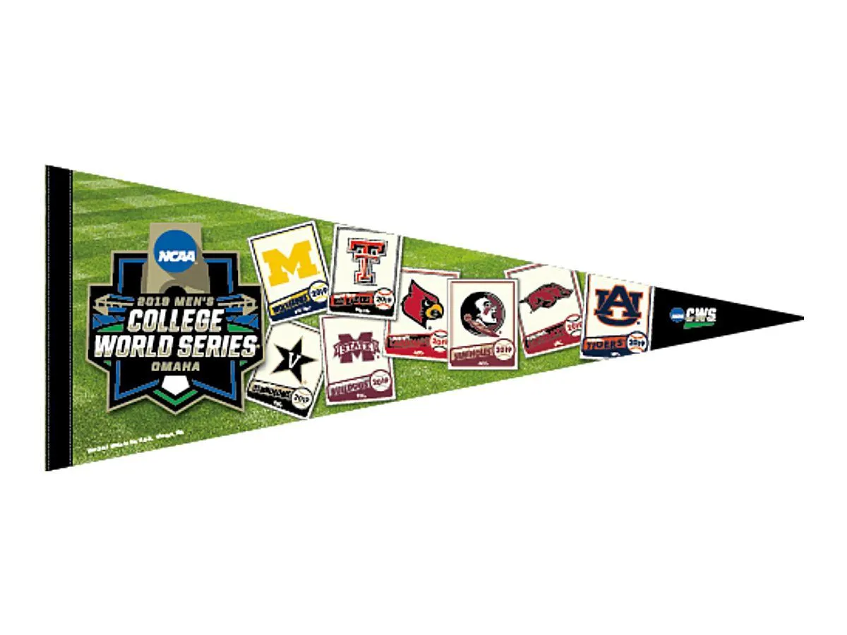 2019 NCAA Men's College World Series CWS 8 Team WinCraft Premium Pennant