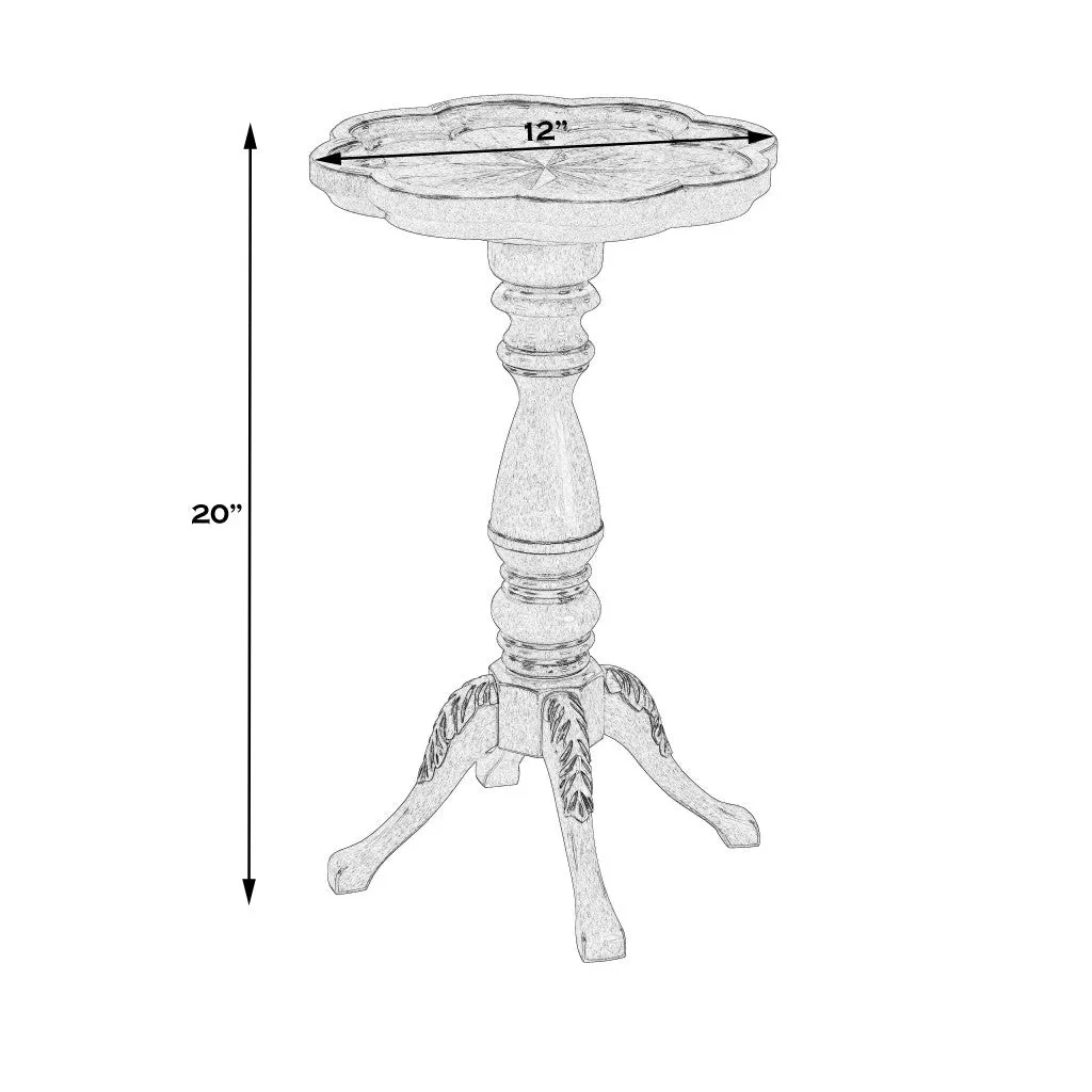 20" Beige Manufactured Wood Round End Table By Homeroots