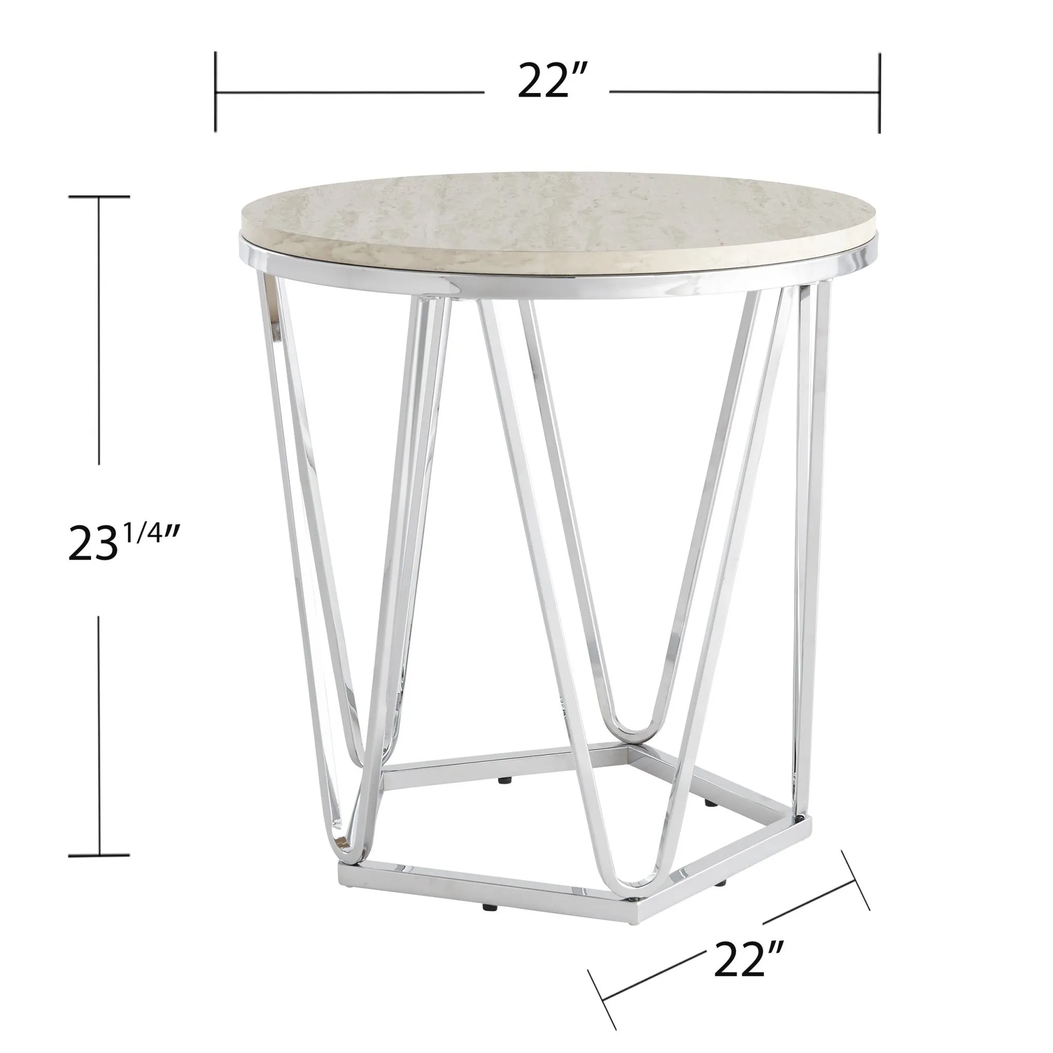 23" Silver Manufactured Wood And Iron Round End Table By Homeroots