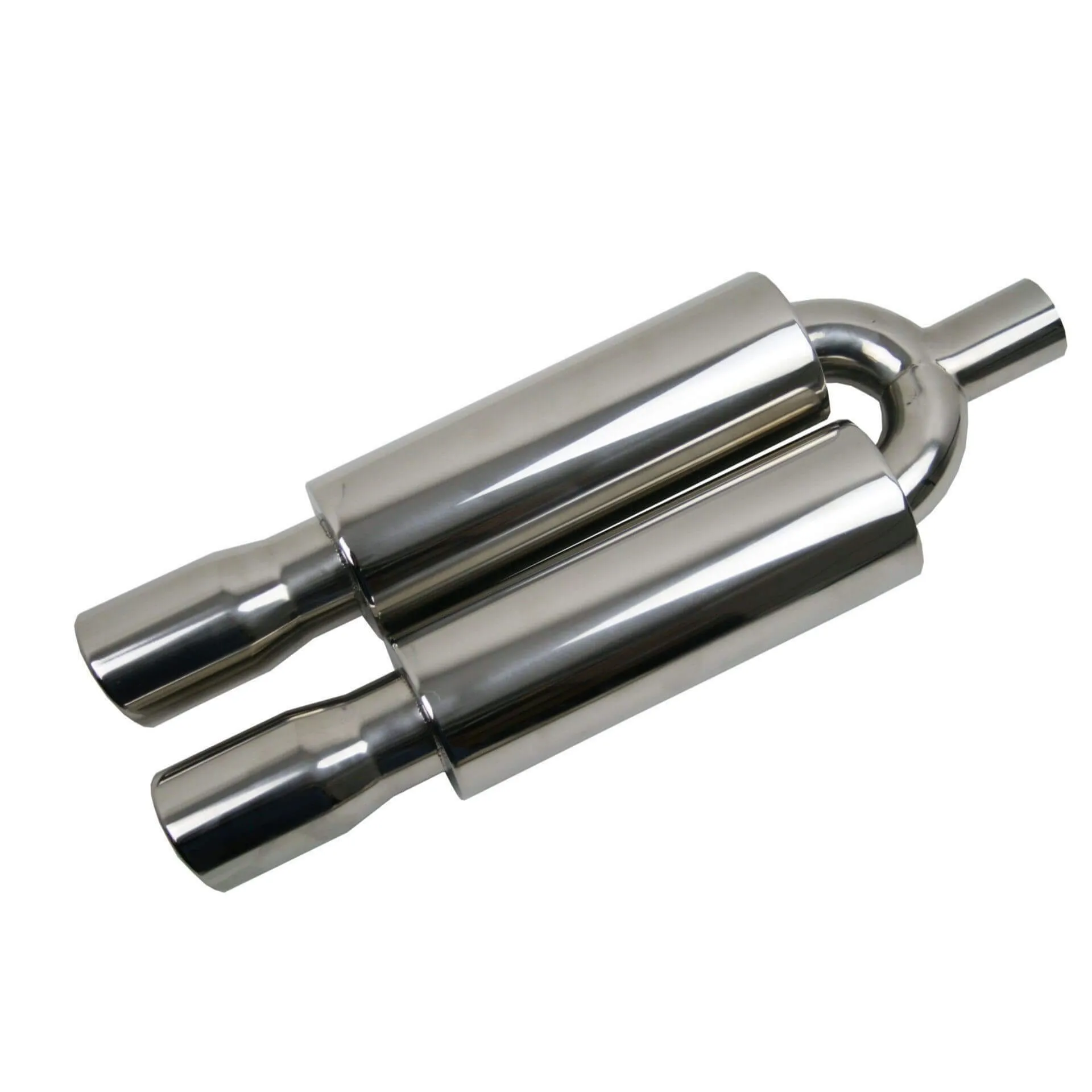 3 Inch Diameter Long Stainless Steel Twin Exit Exhaust Tip Silencer