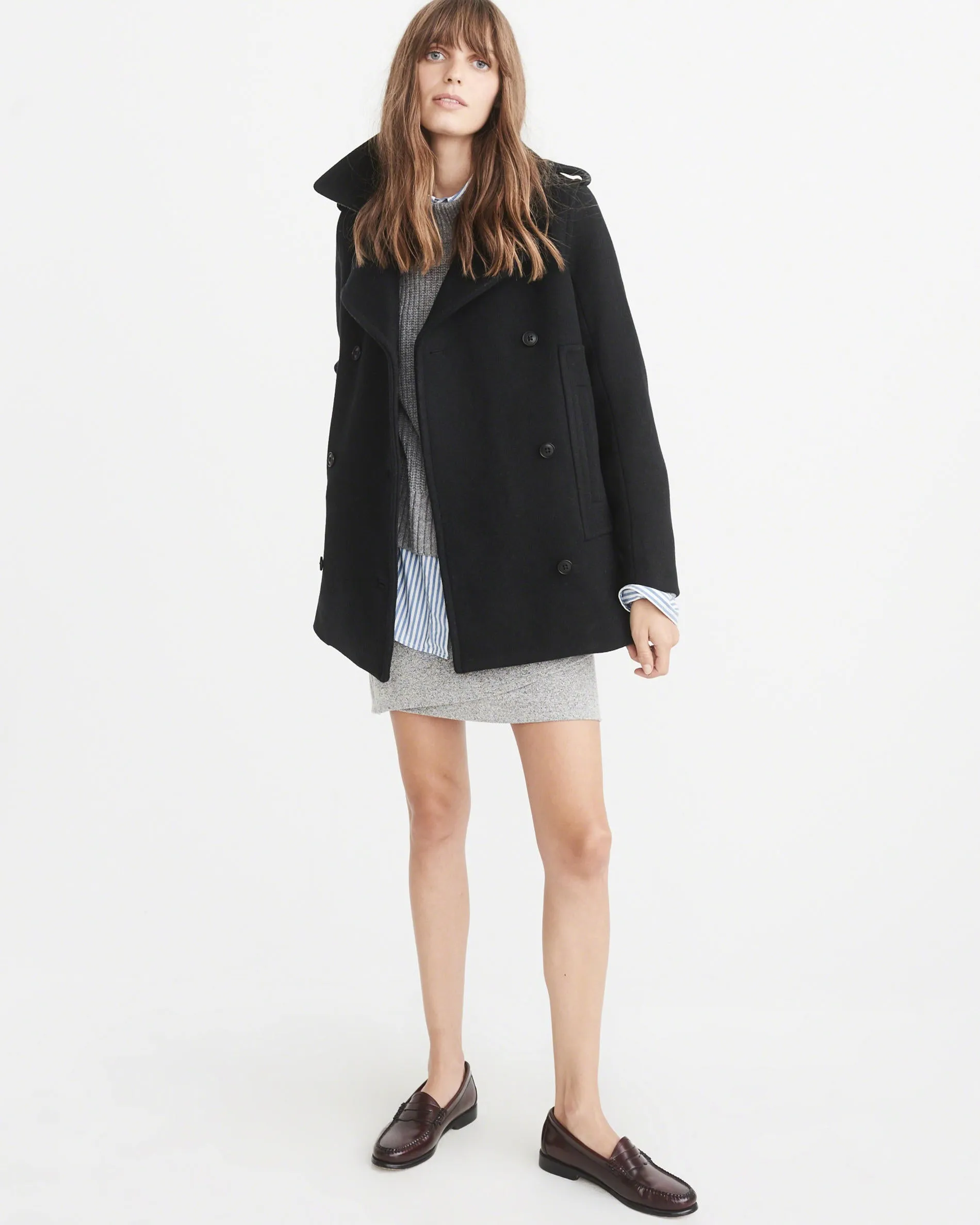 Abercrombie & Fitch WOOL-BLEND PEACOAT