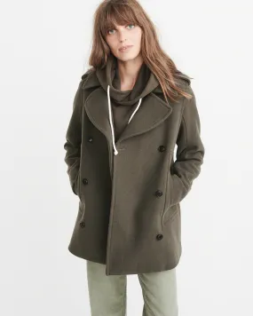 Abercrombie & Fitch WOOL-BLEND PEACOAT