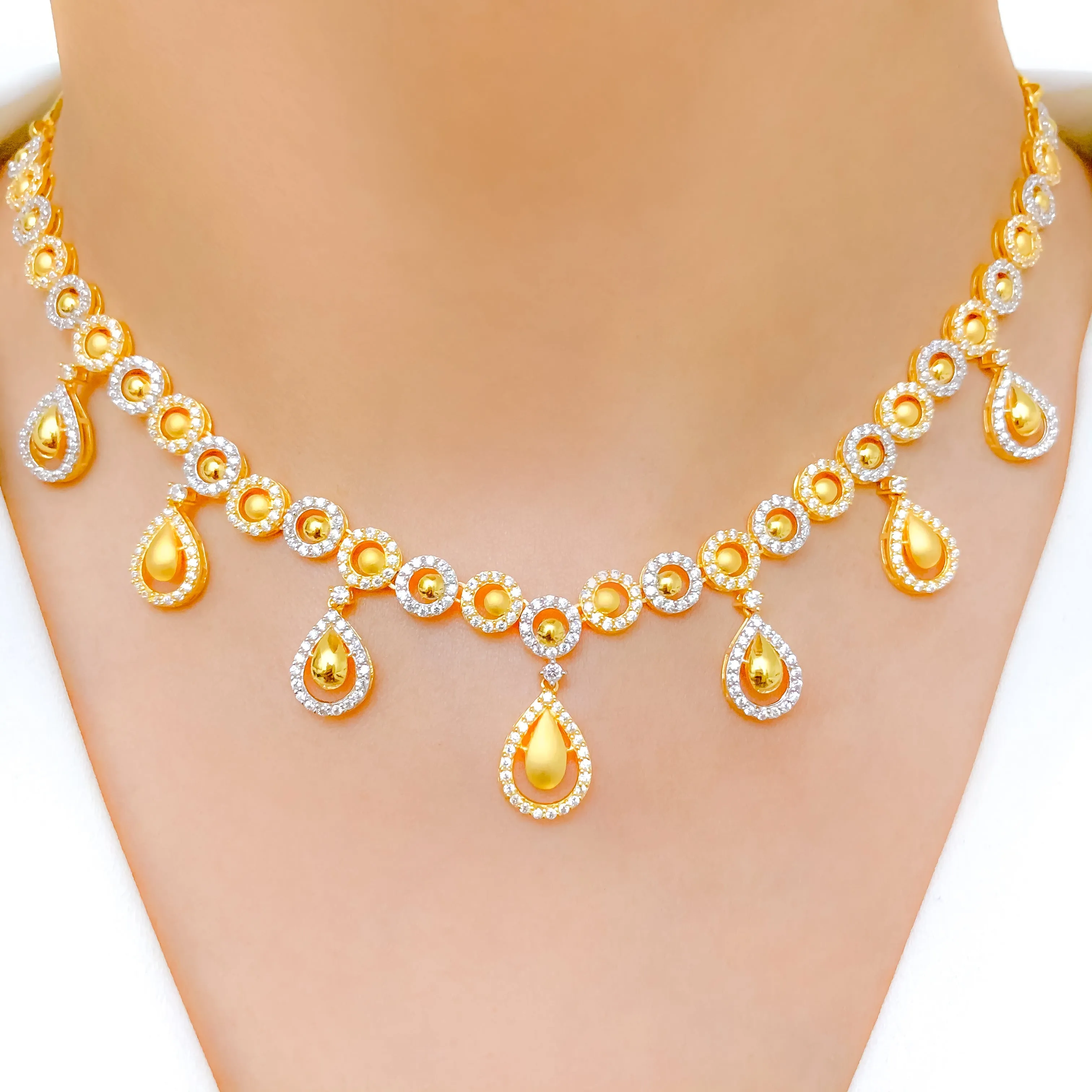 Accented Multi-Drop Necklace Set