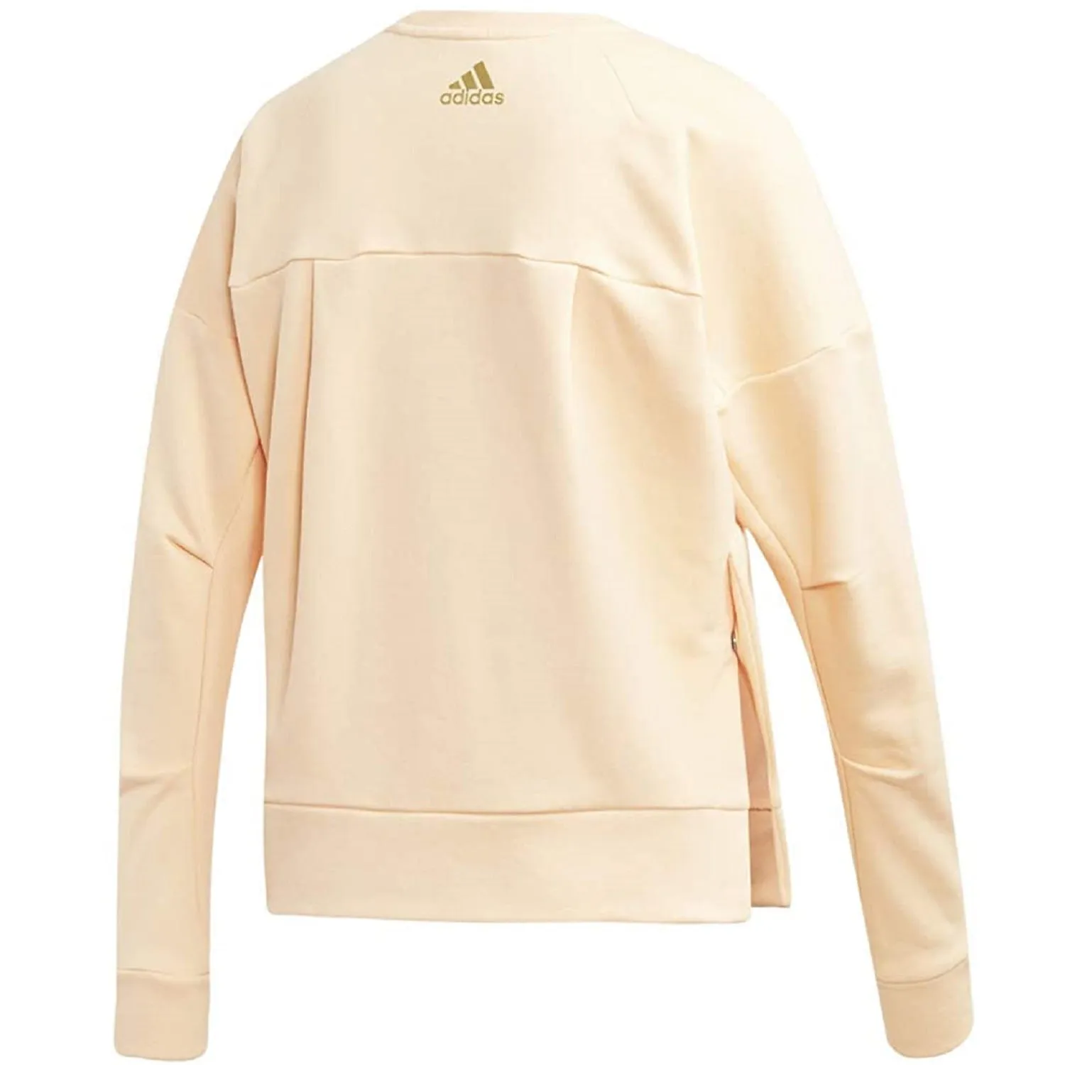 Adidas Women's Glam-Logo Crewneck Fleece Sweatshirt, Glow Orange, XXS