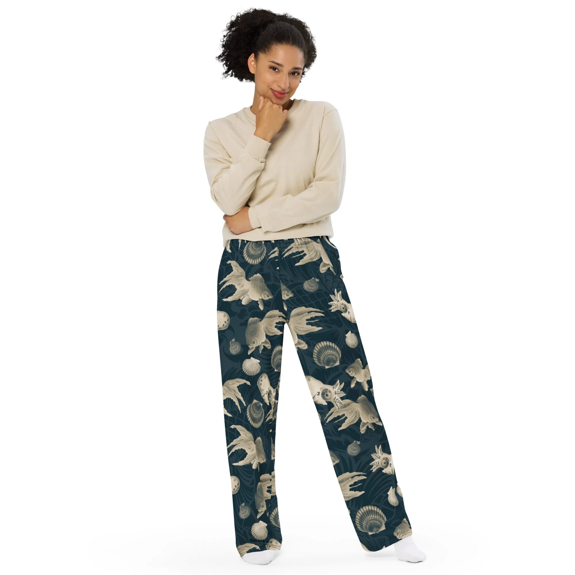 All-over print unisex wide-leg pants