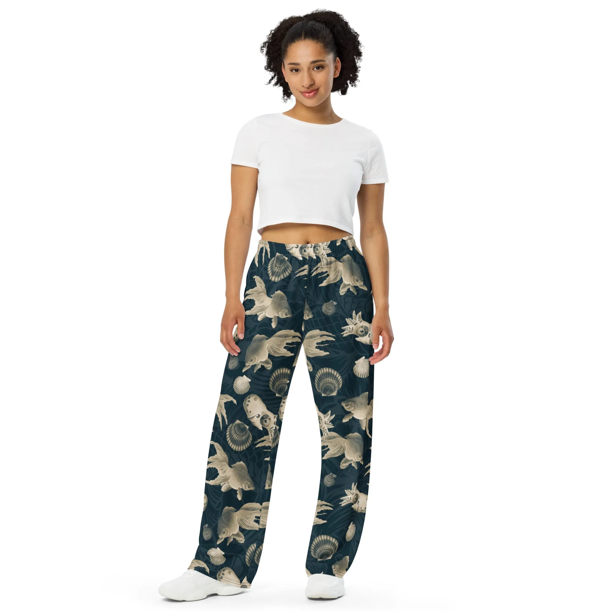 All-over print unisex wide-leg pants