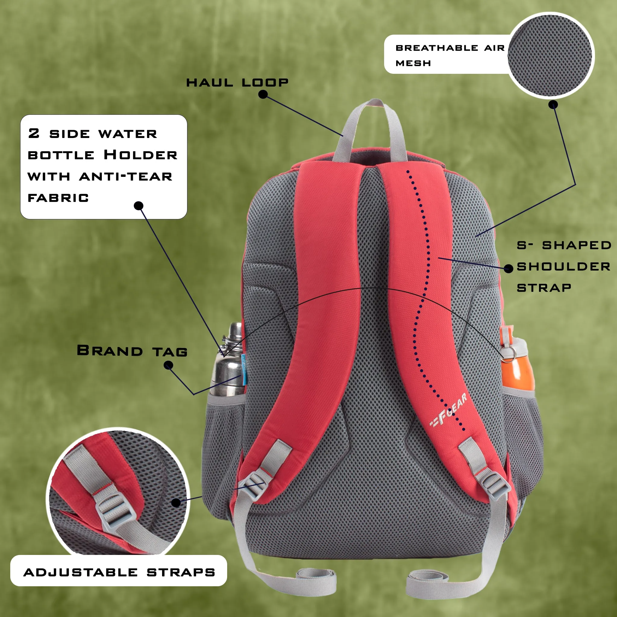 Amity 34L Red Laptop Backpack