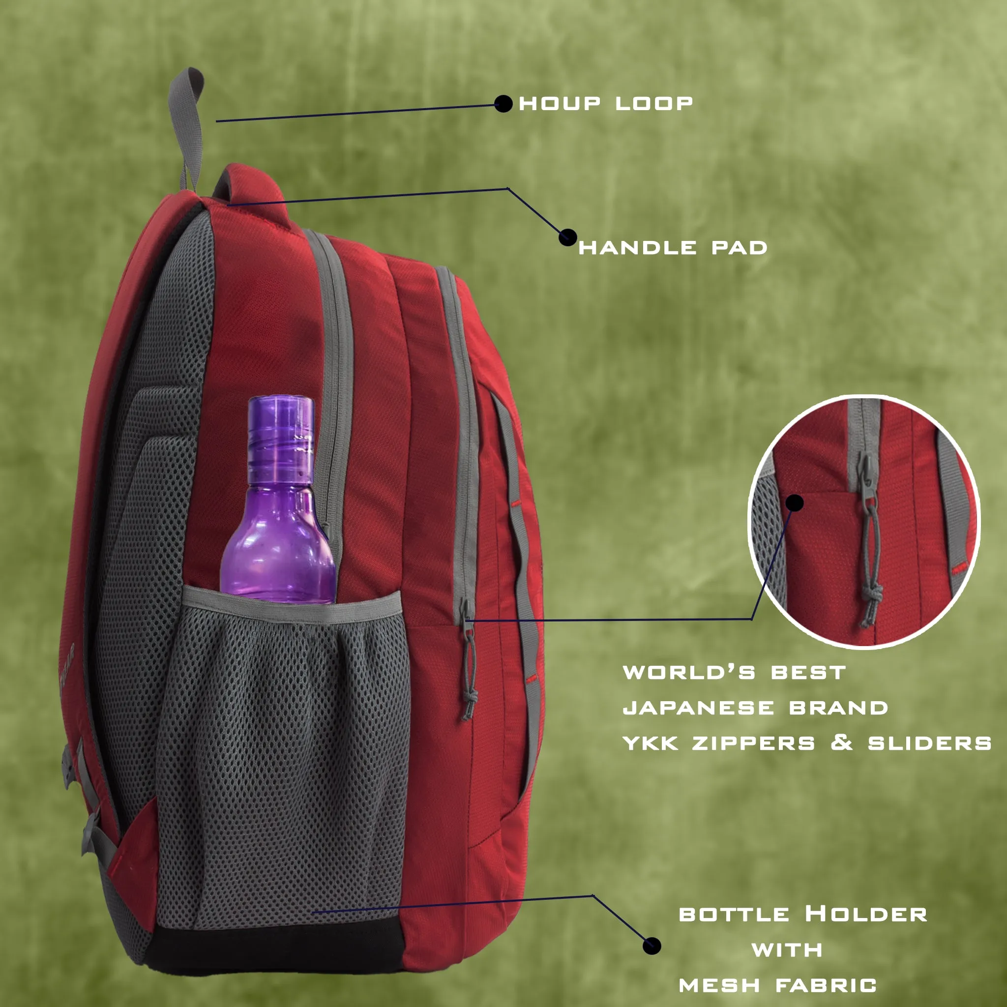 Amity 34L Red Laptop Backpack