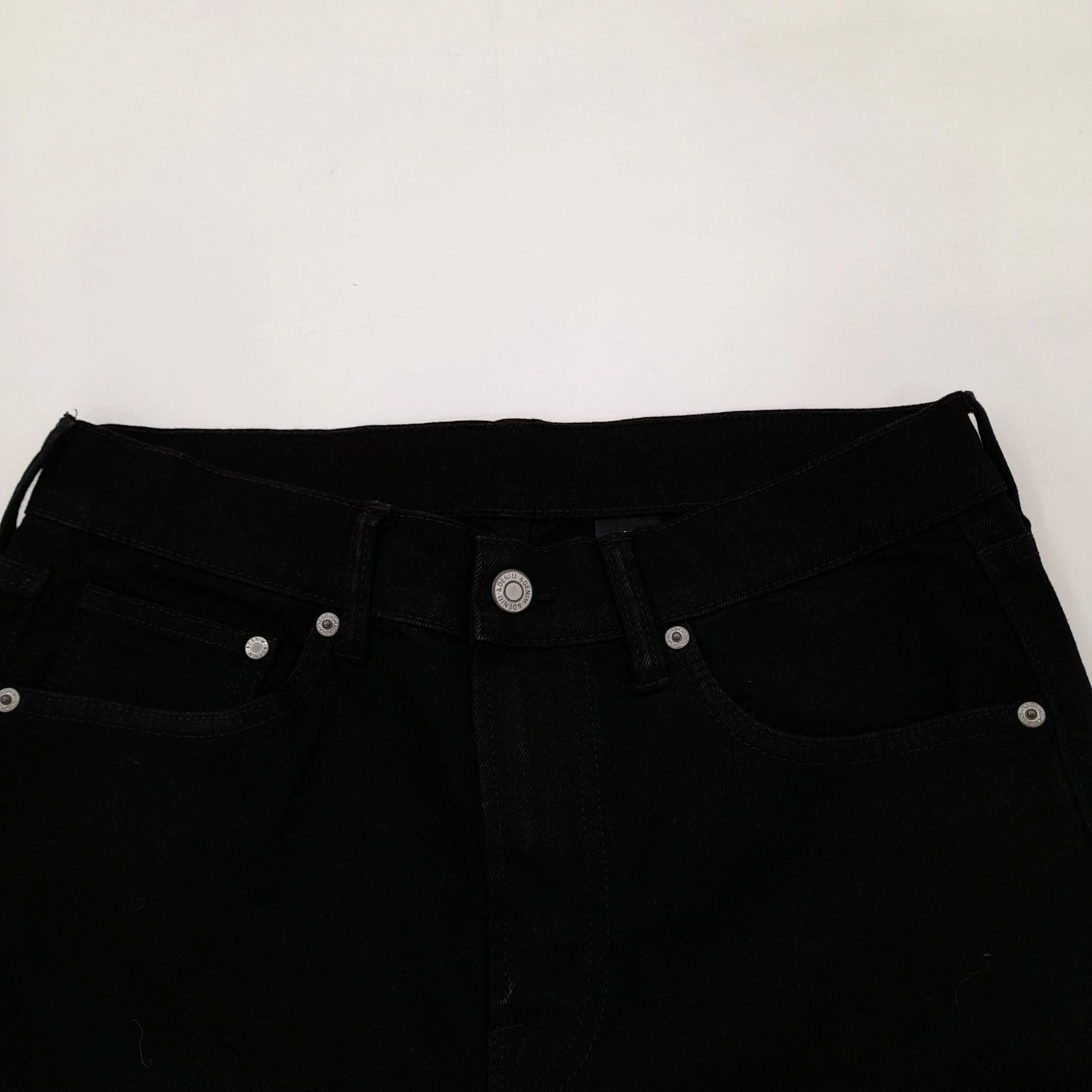 & Denim Women's Jeans W 33 in Black Cotton with Polyester