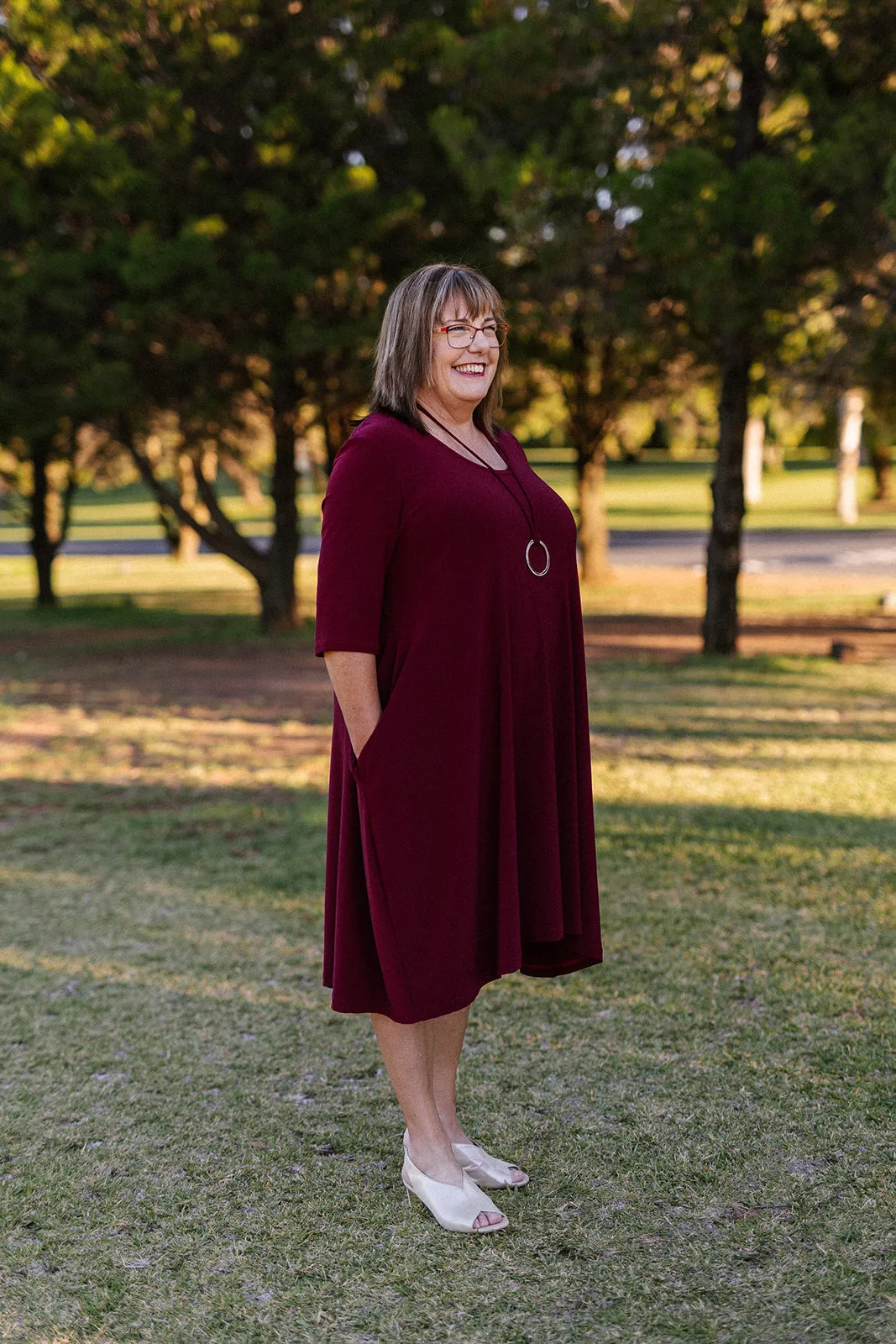 ANASTASIA Dress in Wine Allure