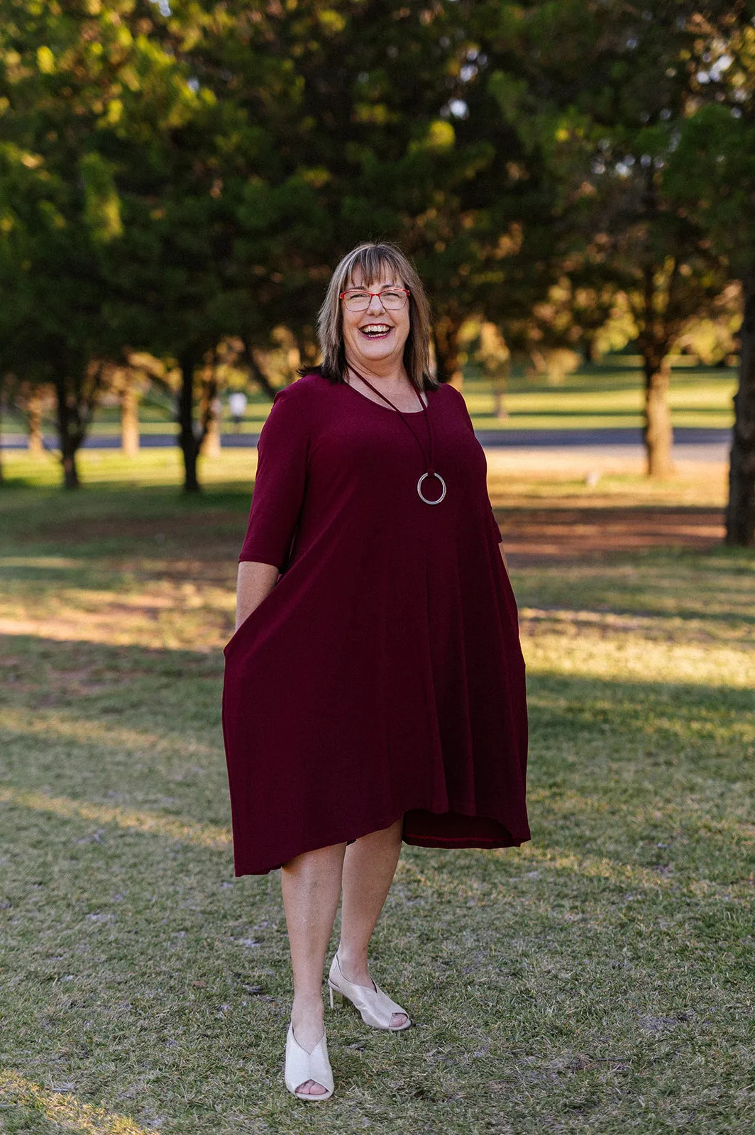 ANASTASIA Dress in Wine Allure