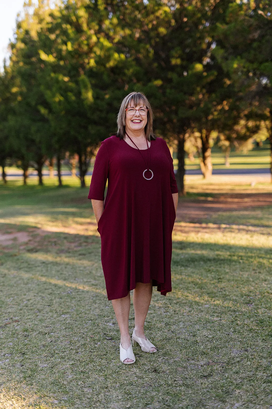 ANASTASIA Dress in Wine Allure