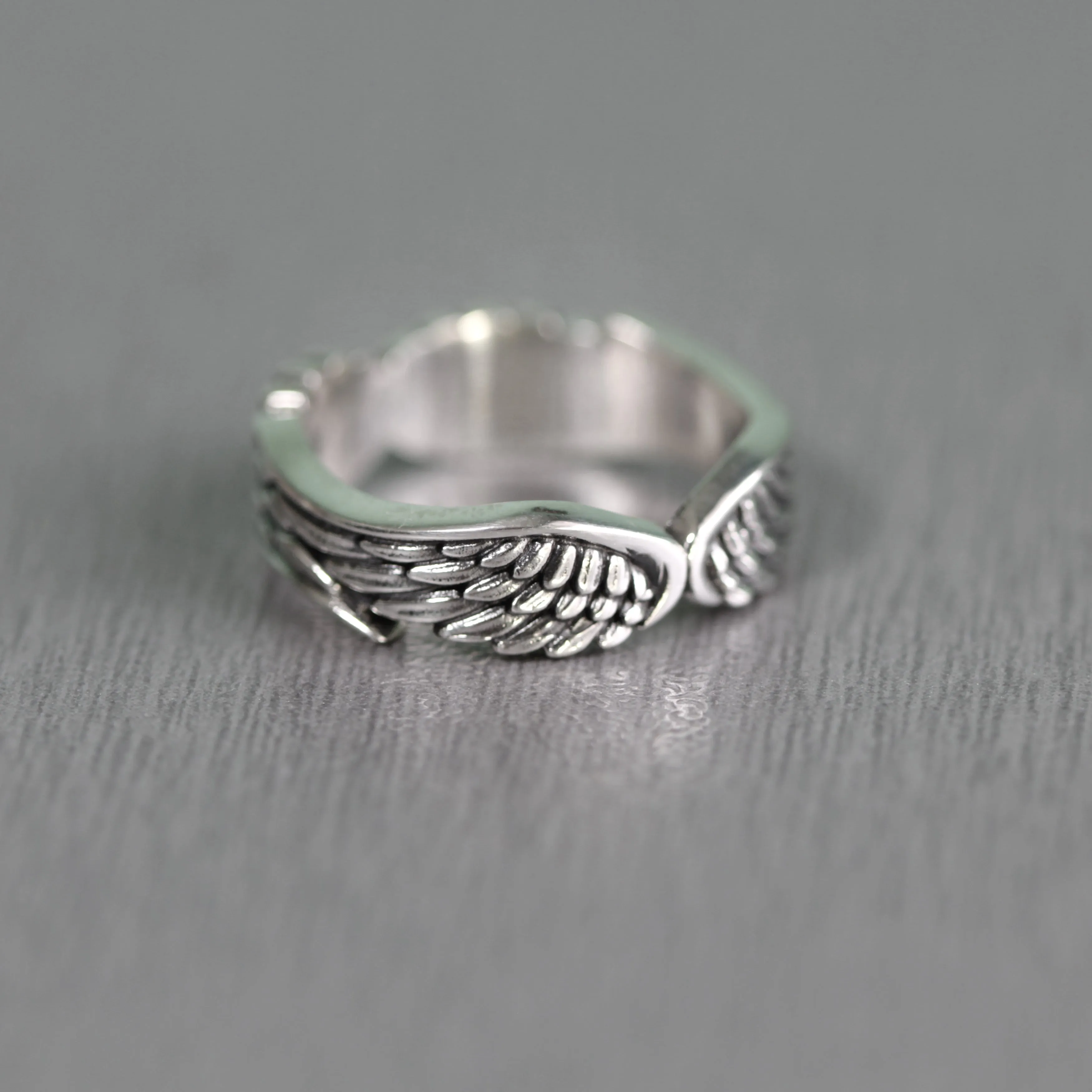 Angel Wings, Engagement Ring, Band Pinky Ring, Sterling Silver Woman Ring