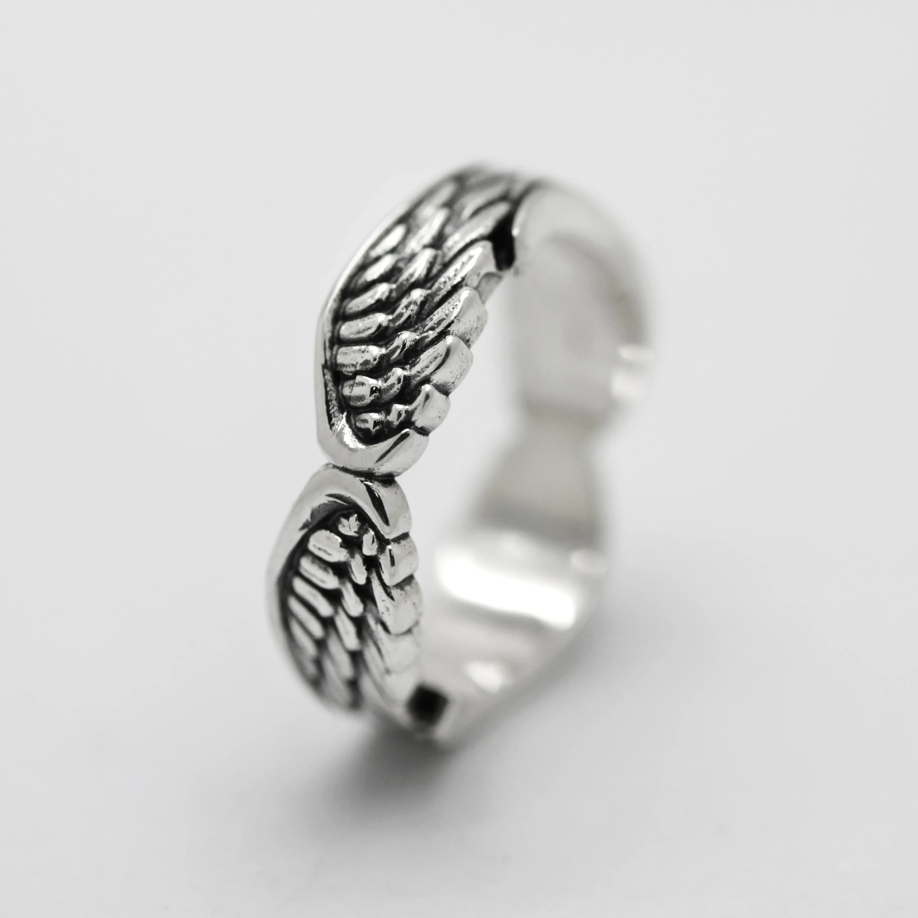 Angel Wings, Engagement Ring, Band Pinky Ring, Sterling Silver Woman Ring