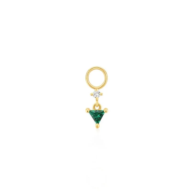 Ania Haie Gold Sparkle Drop Green Earring Charm