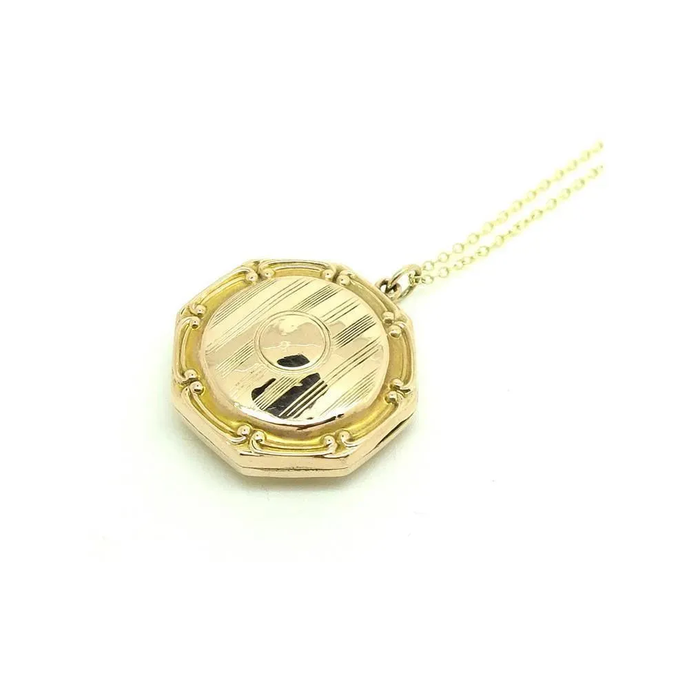 Antique Victorian Octagon  9ct Yellow Gold Locket