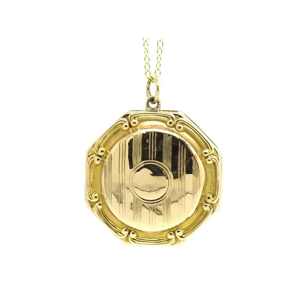 Antique Victorian Octagon  9ct Yellow Gold Locket