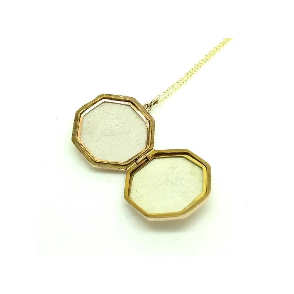 Antique Victorian Octagon  9ct Yellow Gold Locket