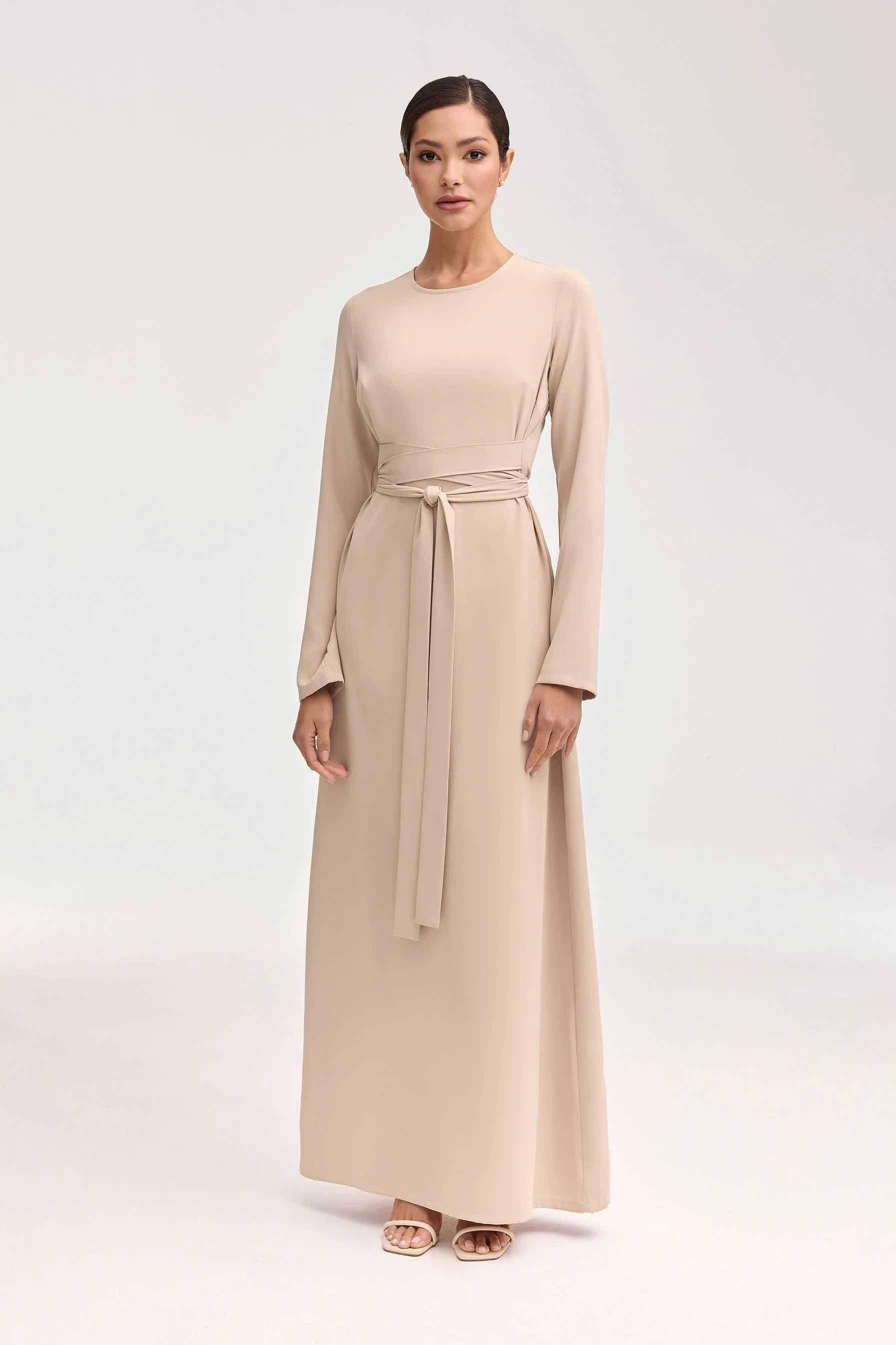 Asalah Wrap Waist Maxi Dress - Creme Brulee