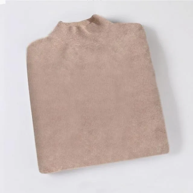 Autumn Winter Cashmere Knitted Women's Turtleneck Pullover Sweaters