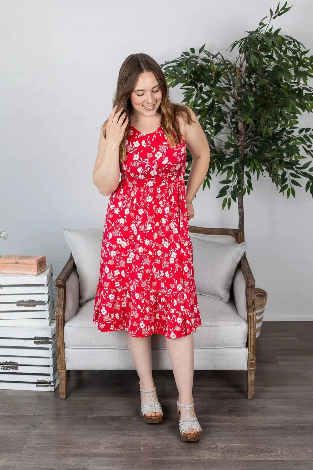 Bailey Red Floral Dress